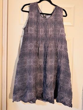 Sonoma Black and White Sleeveless Textured Swing Dress